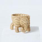 籐製動物籃-小象