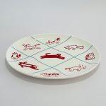 貓咪圖案橢圓形餐盤