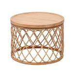 白底的藤木圓舞邊桌