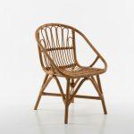 藤製單人椅白底側面照